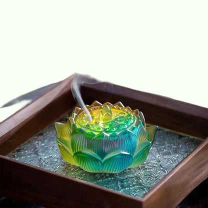 Stufa incenso in vetro grande piastra domestica di incenso per interni Pagoda Incenso Stufa a loto tè in legno di sandalo creativo