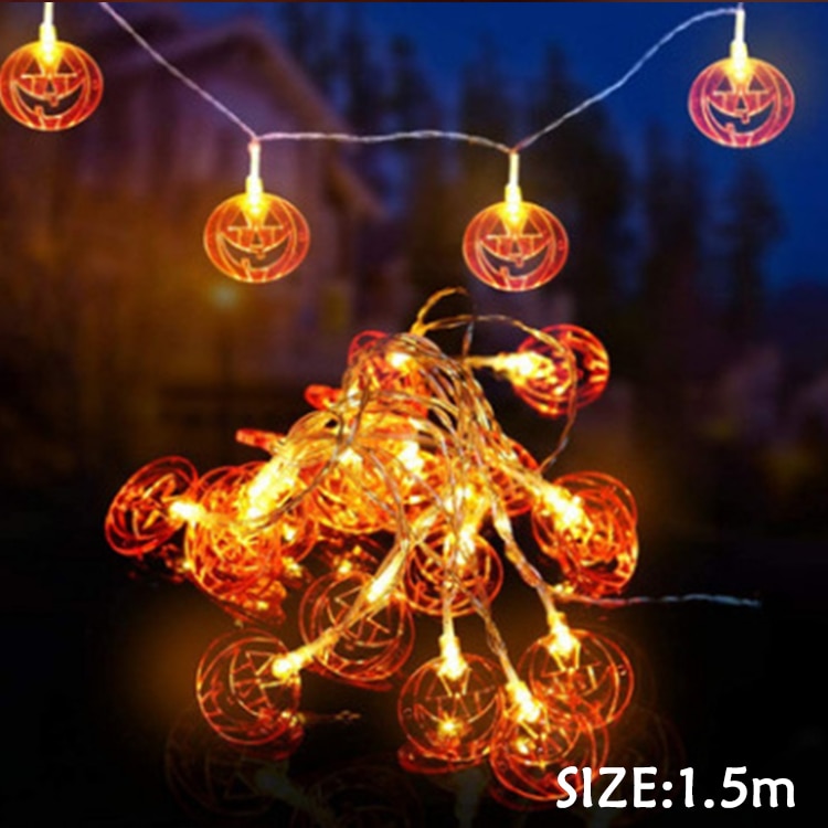 Halloween gresskar flaggermus edderkopp lys streng glødende skrekk led dekorativ lampet trick or Treat Happy 2023 Halloween Day Decor