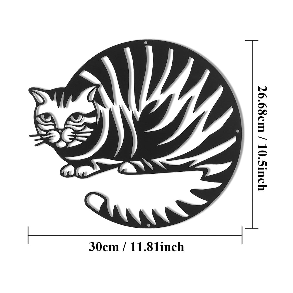 هندسية معدنية القط صورة ظلية الفن جدار ديكور الشنق تسجيل خمر غرفة نوم الديكور ديكور المنزل القطط عاشق هدية