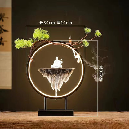 백 플로 향이 버너 가정용 LED 조명 반지 거실 세라믹 녹는 양초 버너 창조적 중국 가정 장식
