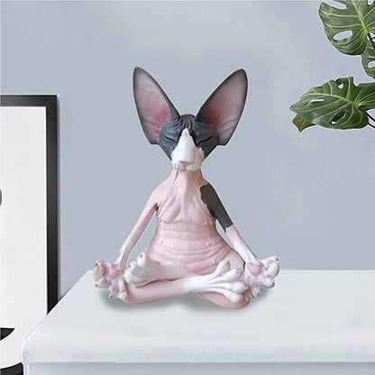 Sphynx Cat Meditati Figurine da collezione in miniatura Buddha Figurina Figurina Animal Model Bambola giocattoli Figurina Cat Figurina per la casa