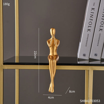 Аннотация Золотая скульптура и статуэтки для внутренней смолы статуя современная домашняя декор аксессуары скандир