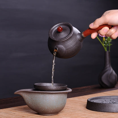 セラミックティーセットサイドポットカップセットKung Fu Tea JapaneseAredware Tea Gift Tea Pot Set Tea Set Chinese Teaware Teaceryセットセット