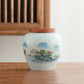 Keramik-Teedose, Landschaftsmuster, großes Fassungsvermögen, Haushalts-Aufbewahrungsbehälter, Reise-Teebeutel, versiegeltes Teeglas, Kaffeepulverkanister