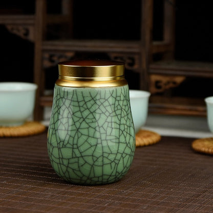 Ceramiczny słoik z metalową pokrywką uszczelnioną słoiki herbata herbata herbata do przechowywania czołg cukierki