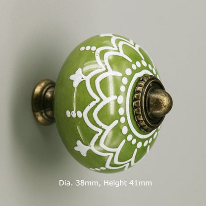 1x série de couleur verte boutons en céramique commode tiroir armoire poignée/CuteKitchen placard bouton matériel de meubles 