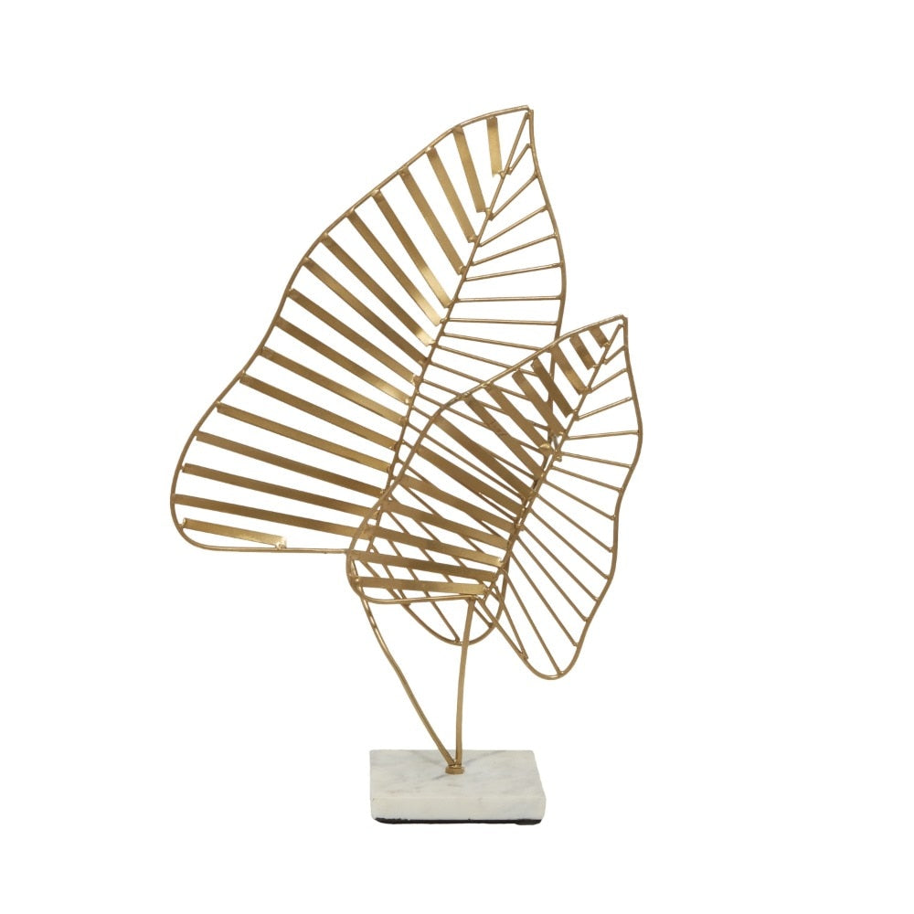 Železný glam zlatý kovový kovový listový stolek Top Decors 11 "W x 17" H Domácí výzdoba domácí výzdoba