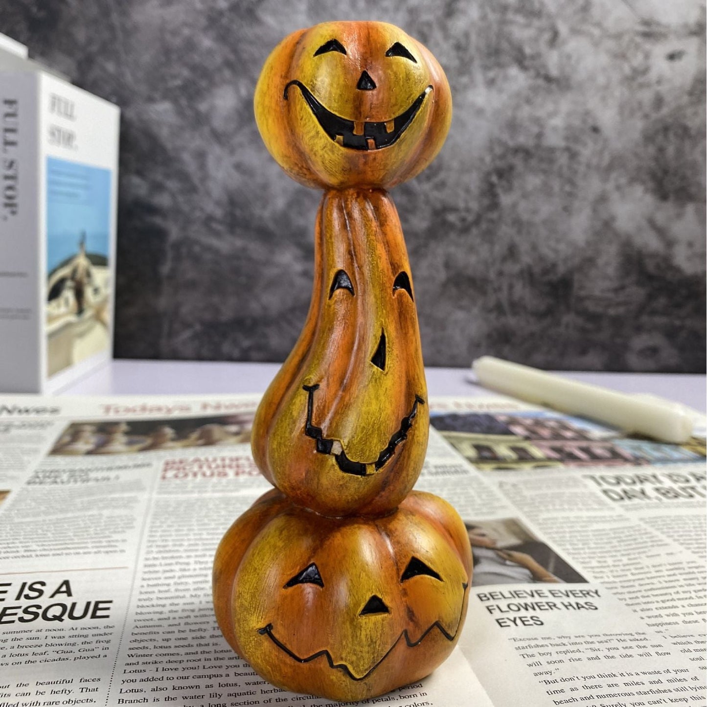 Kodin sisustus Halloween Pumpkin -kynttilänjalkakoristeet hartsi muotoillut ontto kynttilän pohja Halloween Decoration Candlestick