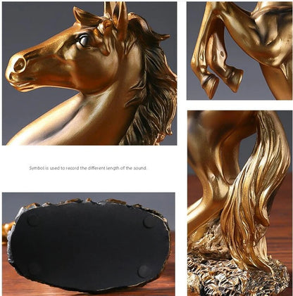 クリエイティブゴールドシルバーブラックホース樹脂の彫刻、馬モデルの家の装飾動物装飾リビングルームオフィスクラフトデコレーション