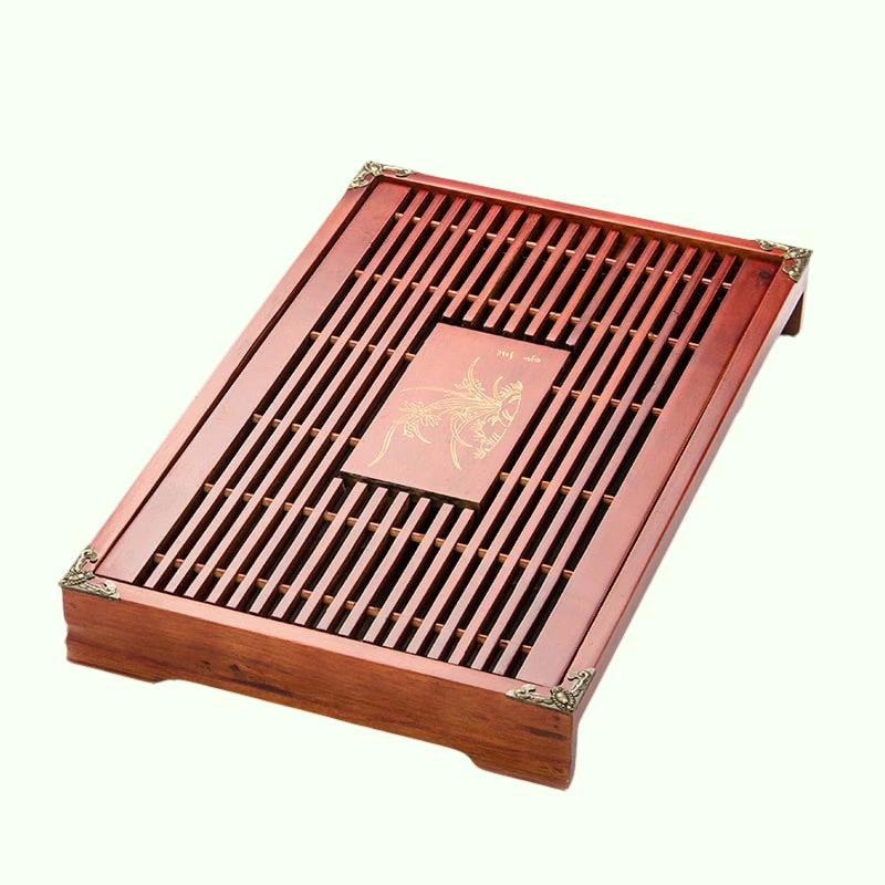 Drainase air penyimpanan teh kayu solid drainase ganda menggunakan teh set teh set alat upacara ruang teh Cina