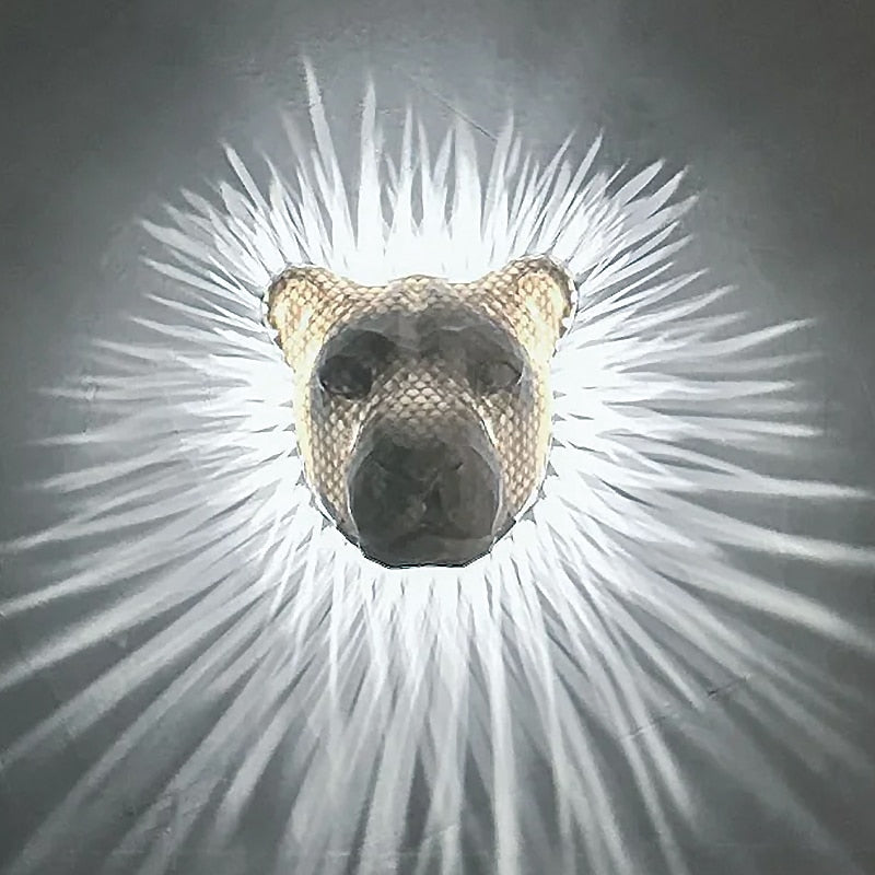 Lofytain LED lampe de Projection animale hibou Lion aigle veilleuse Animal applique murale étude chambre décoration ornements 