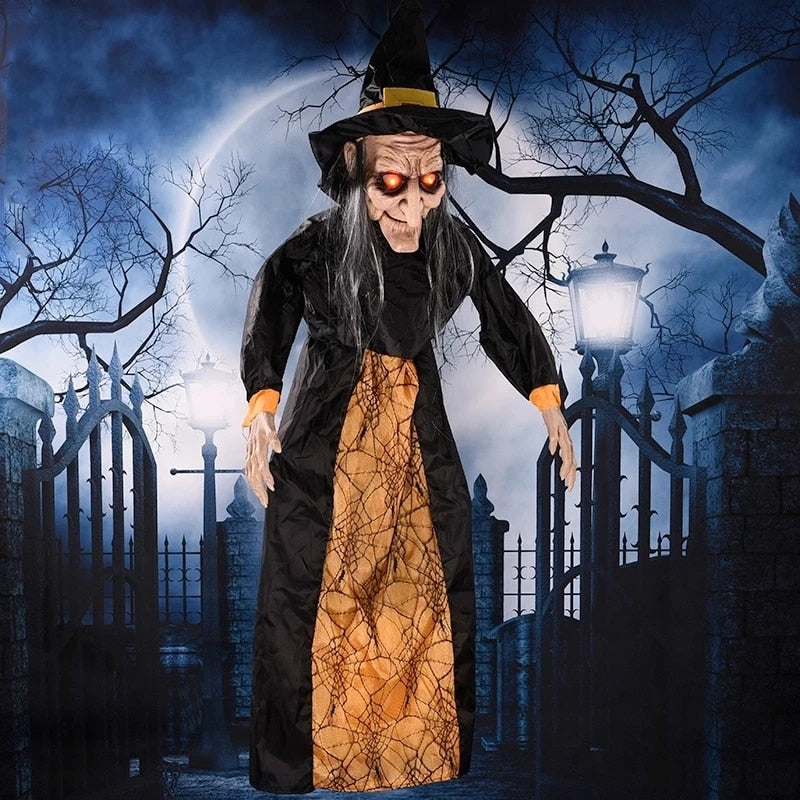 Halloween Witch Ghost Decor Horror Pendant glødende prank rekvisitter elektrisk legetøj Haunted House Bar Club Home Festival Decoration