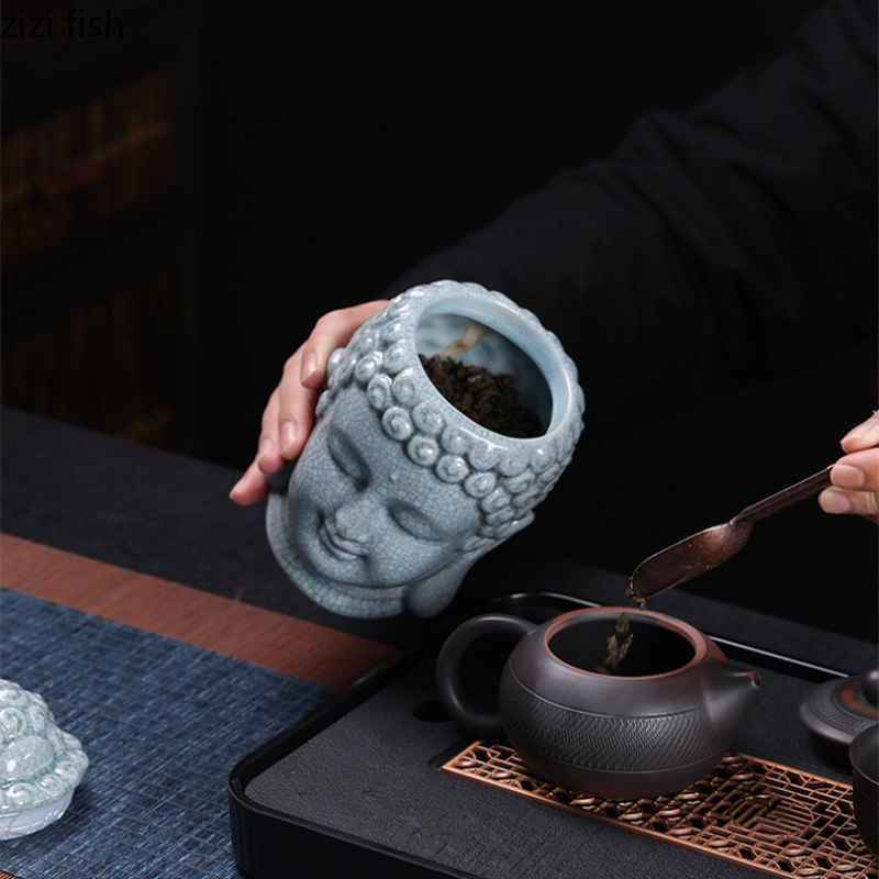 Будда керамическая чайная банка чай