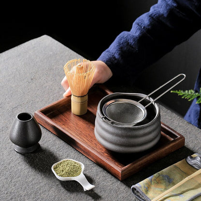 4-7pcs/sett håndlaget hjem Easy Clean Matcha Tea Set Tool Stand Kit Bowl Whisk Scoop Gift Ceremony Traditional Japanese Accessorie