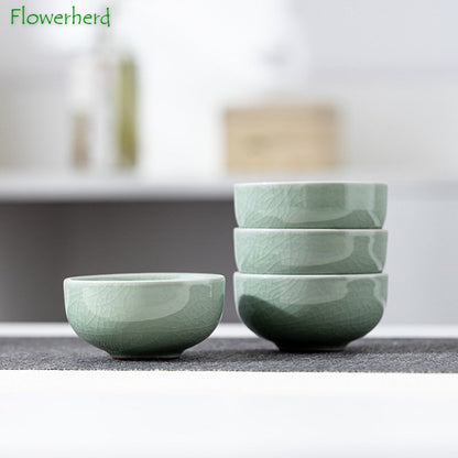 Творческие подарки кунг -фу чай набор коротких современных ледяных керамических чайных чай