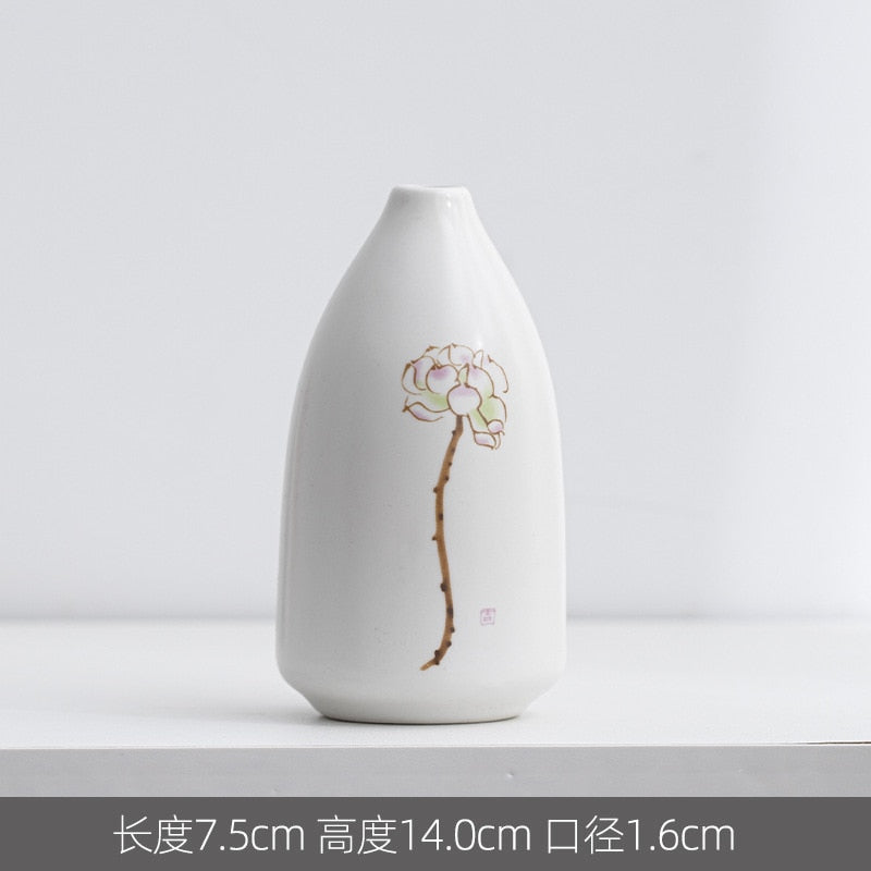 Botella de fragancia de cerámica Inicio Creativo Mini Jarrón Cerámico Decoración Flores hidropónicas Flores