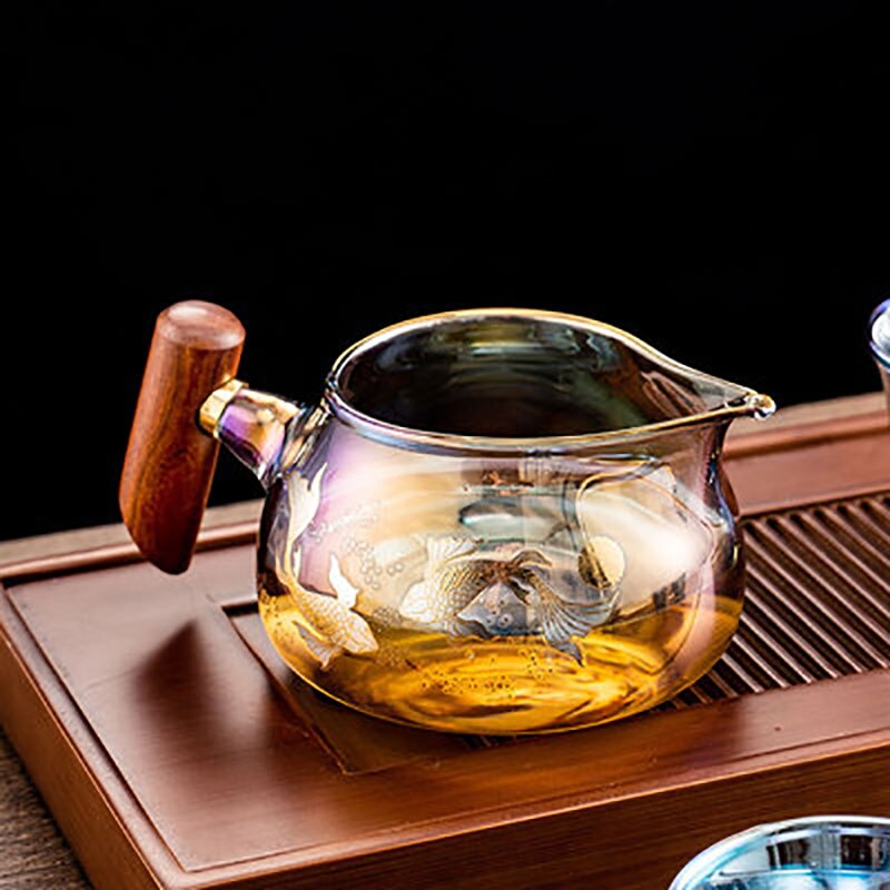 Renkli Cam Isı Dayanıklı Çay Kupası Çay Kupası Gaiwan Çay Sızıntısı Çin Kung Fu Çay Tören Seti Teanware Kahve Kupa Ofisi Evde Kullanım