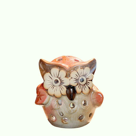 Hollow Owl Atmosphere Burner Ceramic Backflow Incense Burner Incense Holder Home Decoration Coil Censer Bronze Air Vaporizer