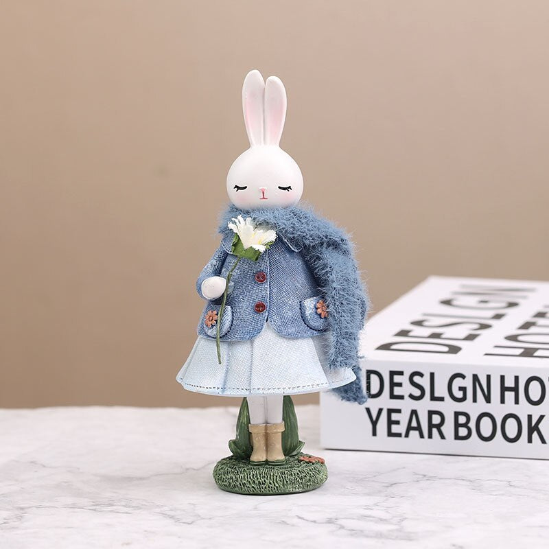 Cartoon Cute Rabbit Home Table Resin Ornaments Bunny Easter Party Happy Easter Day Decor 2023 Kids HGril Rabbit Party Gift Favor