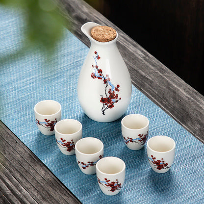 Wain gaya Jepun menetapkan gaya Jepun Sake cawan seramik Jug wain dispenser decanter cawan wain kecil kaca wain kecil satu suapan