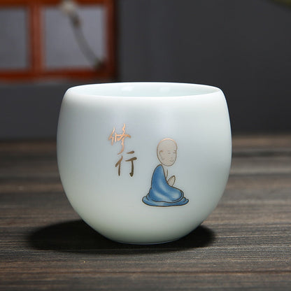 1stcs te kopper pu er te -værktøjer kungfu te cup gaver drink te værktøj keramisk hvid jade porcelæn