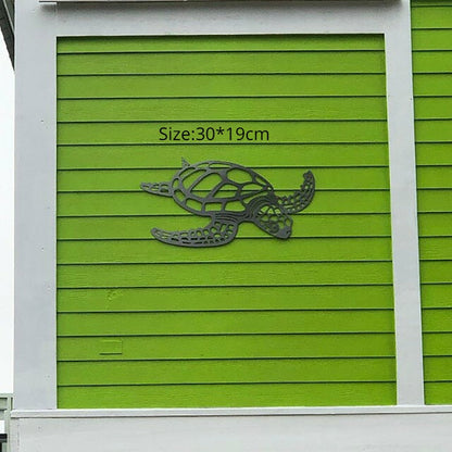 Metall Meeresschildkröte Ornament Strand Thema Dekor Wandkunst Dekorationen Wandbehang für Innen Wohnzimmer Dekor Wand Dekor Figuren 