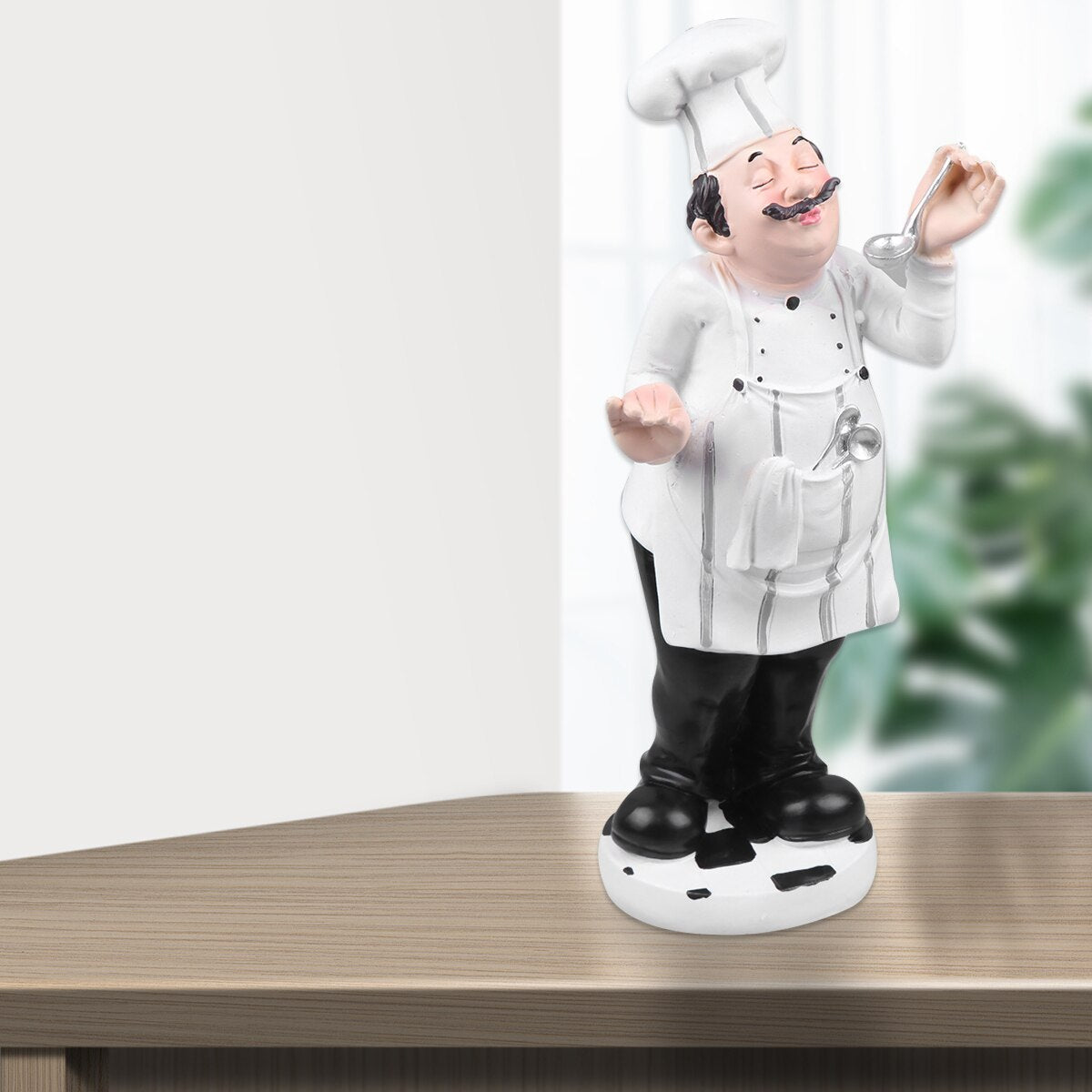 Posąg kuchni kuchennej ozdoby włoskie figurki żywicy kucharza rzeźba gruba francuska figurka dekoracje dekoracje dekoracje modelu stół