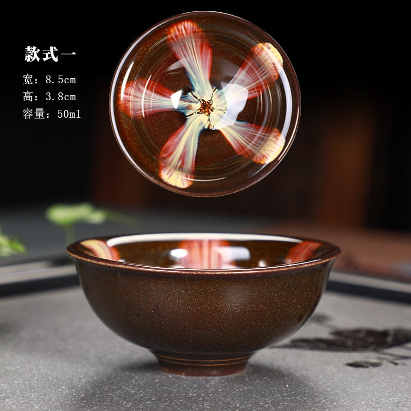 Wielka filiżanka do herbaty Yuteki Tenmoku Odtwórz technologię starożytnej dynastii Song Ceramiczna miseczka na herbatę/JIANZHAN