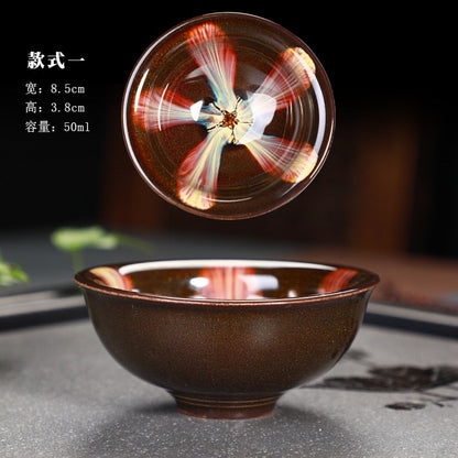 Большая чайная чашка Ютеки Тенмоку воссоздает керамическую чашу для чая по технологии древней династии Сун/ЦЗЯНЬЧЖАНЬ