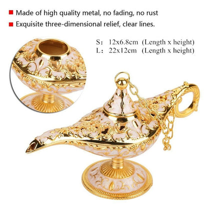 Legenda vintage Aladdin Lamp Magic Genie Desejando Ligh Tabetrop Decor Crafts for Home Wedding Decoration Presente para decoração de casa de festa