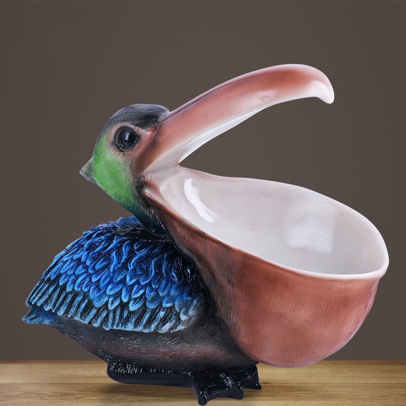 Europæisk harpiks Cormorant Big Mouth Bird Crafts Home møbler Dekoration Rose Gold Home Decor Box Smykkekasse Ornamenter