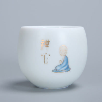1st Tea Cups Pu er Tea Tools Kungfu Tea Cup Present Drink Tea Tool Ceramic White Jade Porcelain