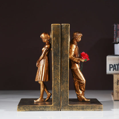 Resin Banksy Figurinas Bookend Bookends Bookends Decorative Art Display Desktop Home Study Room Decor Artems