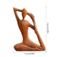 Statue de méditation de Yoga en bois, Sculpture de Pose de Yoga abstraite faite à la main, Sculpture sur bois, ornements de table créatifs pour salon 