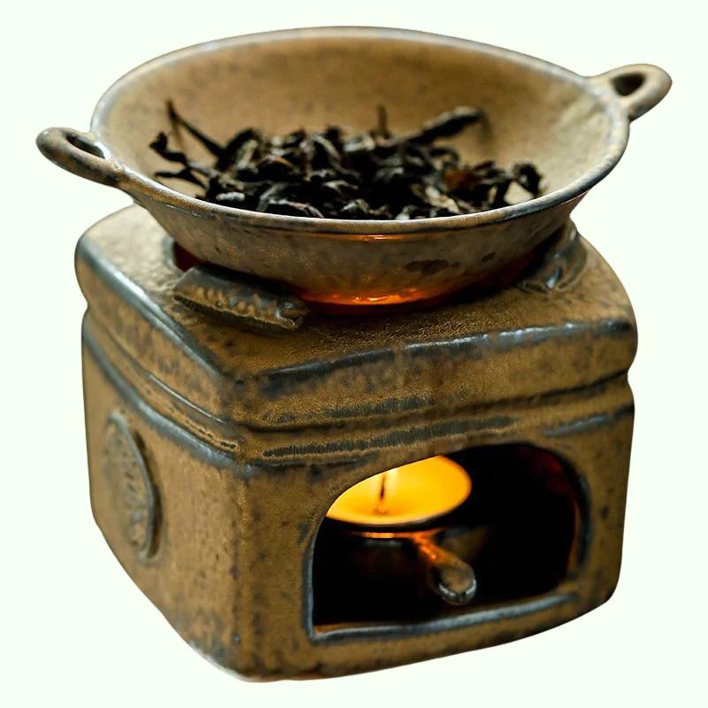 Keramisk røkelse brenner mini komfyr røkelse ovnens stevinlys hjemmovn Sandeltre essensiell oljeforsyning te stekeovn
