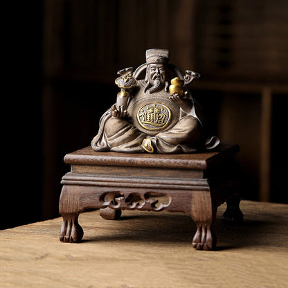 陶器の神のキャラクター像飾り、中国風のホームリビングルームポーチオフィスラッキー仏像