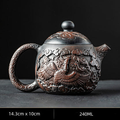 Retro de ponta de ponta roxa bule de cerâmica de cerâmica roxa argila pura pó kung fu conjunto de chá de salto puro made handmade bule