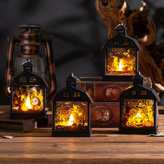 Halloween Candle LED -lampa Terror Pumpkin Witch Skull Lantern för Halloween Home Party Decoration Prop