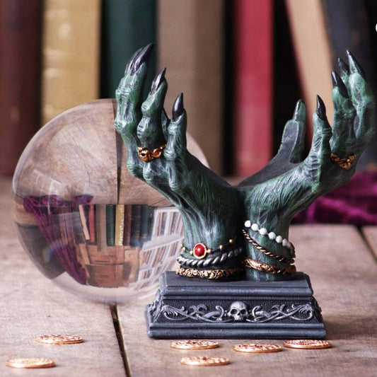 Devil Hand Crystal Backet Desktop Decoration Storage Witchcraft Tarot Halloween Ornament