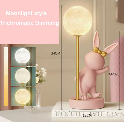 Nordic Rabbit Lamp Stole LOMURY BINDAL BROIND Wedding Prezent Nightlights Ins Cute Bunny Bedroom Dekoracja LED Atmosfery nocne światło