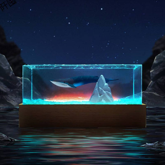 Resin Ocean Blue Whale Epoxy Decoration Diver Desktop Handicraft Creative Birthday Gift