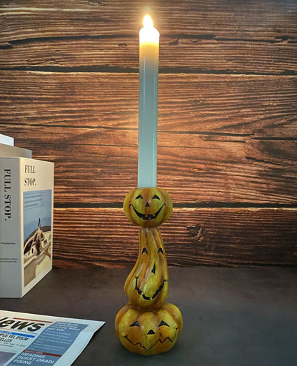 홈 장식 할로윈 호박 촛대 장식 수지 제작 중공 촛불베이스 할로윈 장식 촛대