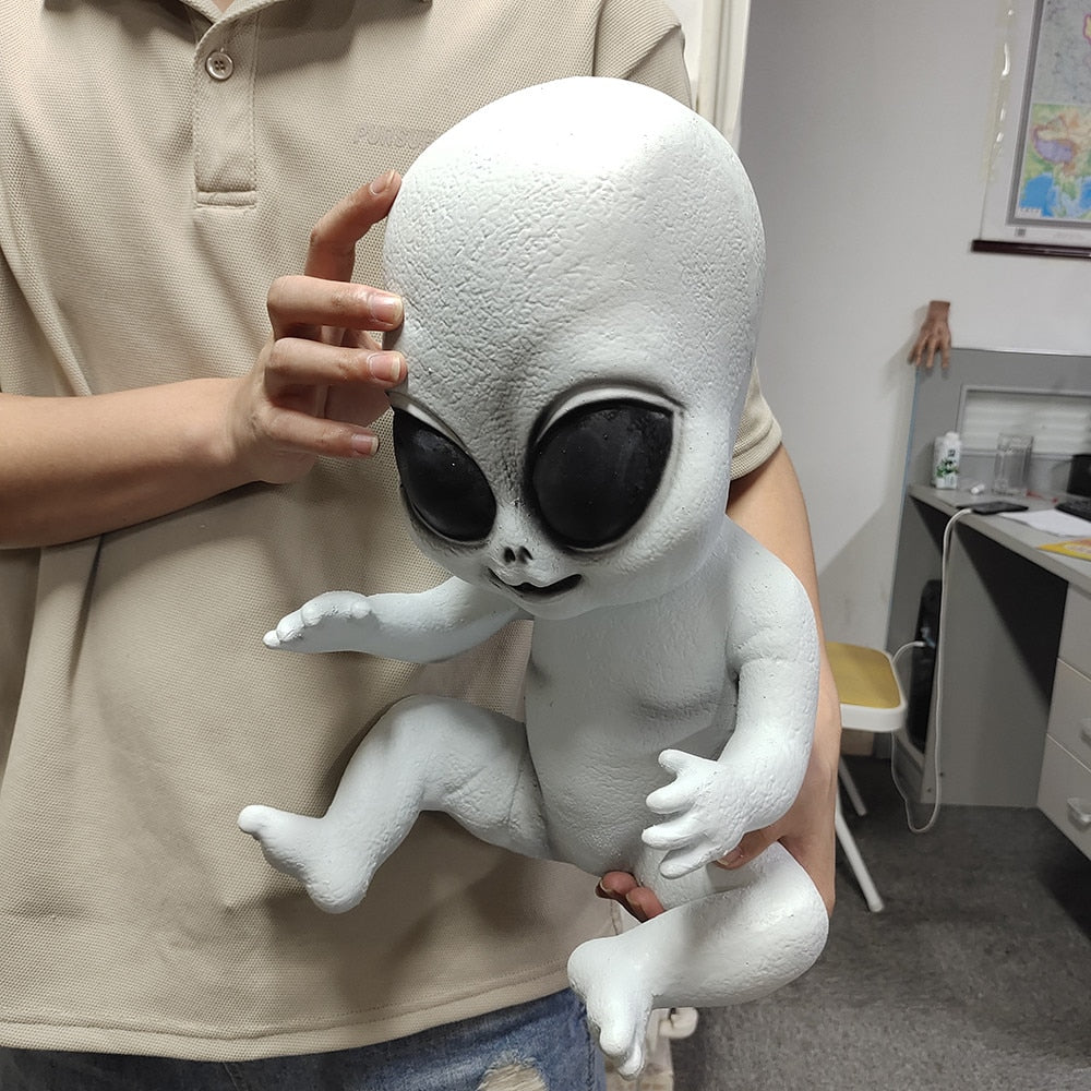 UFO Alien Kids Cute Statue Sculpture Big Size Large Halloween figures Decor for Home Desk Organizer Office Accessories Doll Gift