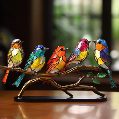 עופות אקריליים מוכתמים על קישוטים שולחניים של ענף ציפורים חומר אקרילי קישוטים ביתיים