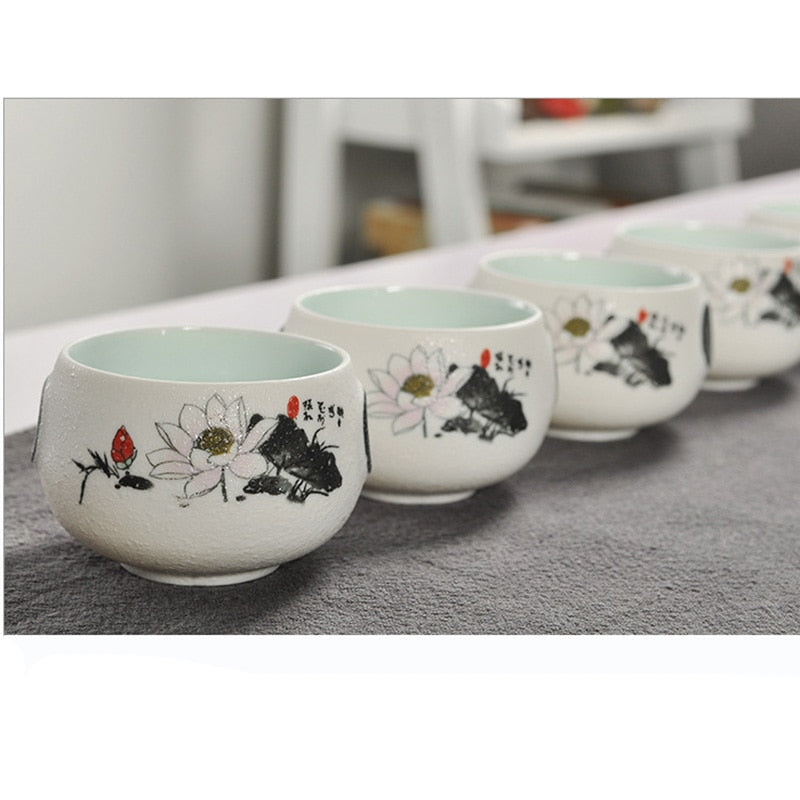 Teh kung fu Cina set putih keramik portabel portabel porselen teaset cangkir teh teh gaiwan pot teh teh