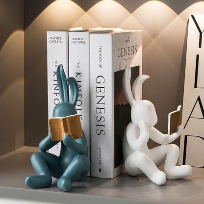 Cartoon Creative Reading Rabbit Ornament Domowa dekoracja salonu sypialnia seria mody Seria Modna Model Model Statue Prezent