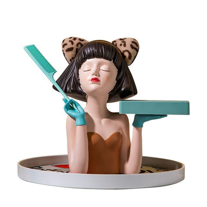 Kreatywne nowoczesne ozdoby żywiczne dziewcząt Departament Rzeźby Dekora