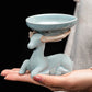Kreative handgefertigte Sternenhimmel-Zeichnung Teesieb Tee auslaufender Halter Keramik Kung Fu Tee-Set Blauer Teefilter Teezeremonie 