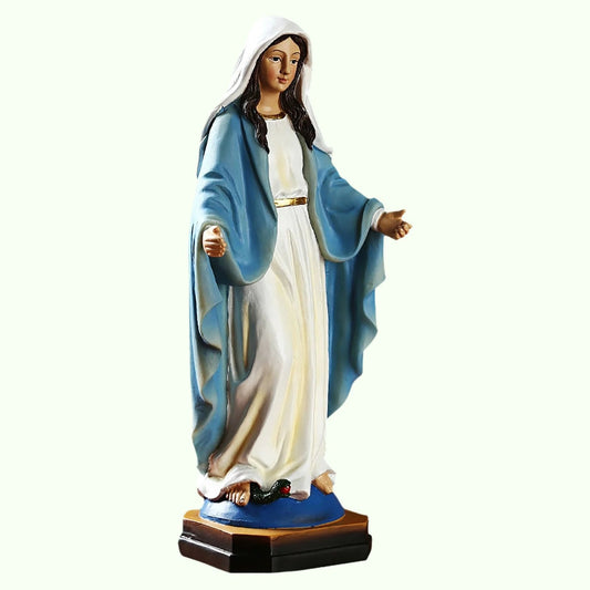 Virgin Mary Statue 8.8 Our Lady Of Grace Sculpture Virgin Mary Blessed Statue Resin Figurine Mother Madonna Catholic Religious