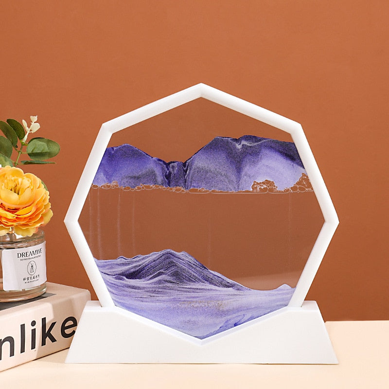 3D Moving Sand Art Picture Round Moving Hourglass 3d Mountain Sandscape Motion Display Flow Sand Painting Home Decor Gifts